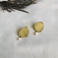 Kolczyki NO PAIR brass pearl