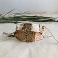 BRANSOLETKA LINEN BRIGHT GOLD, tkana ręcznie bransoletka modern bohemian