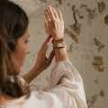 BRANSOLETKA LINEN BRIGHT GOLD, tkana ręcznie bransoletka modern bohemian
