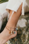 Bransoletka na kostkę LAGOS driftwood, modern bohemian, na nogę, biżuteria na kostkę, z drewienkiem