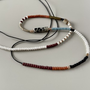 Naszyjnik ALFAMA PLANETS choker regulowany, jaspis dalmatyński